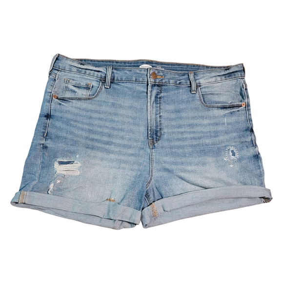 Old Navy S/5526691 Vanessa High Rise Distressed Cuffed Denim Jean Shorts Sz 16 - Picture 1 of 9